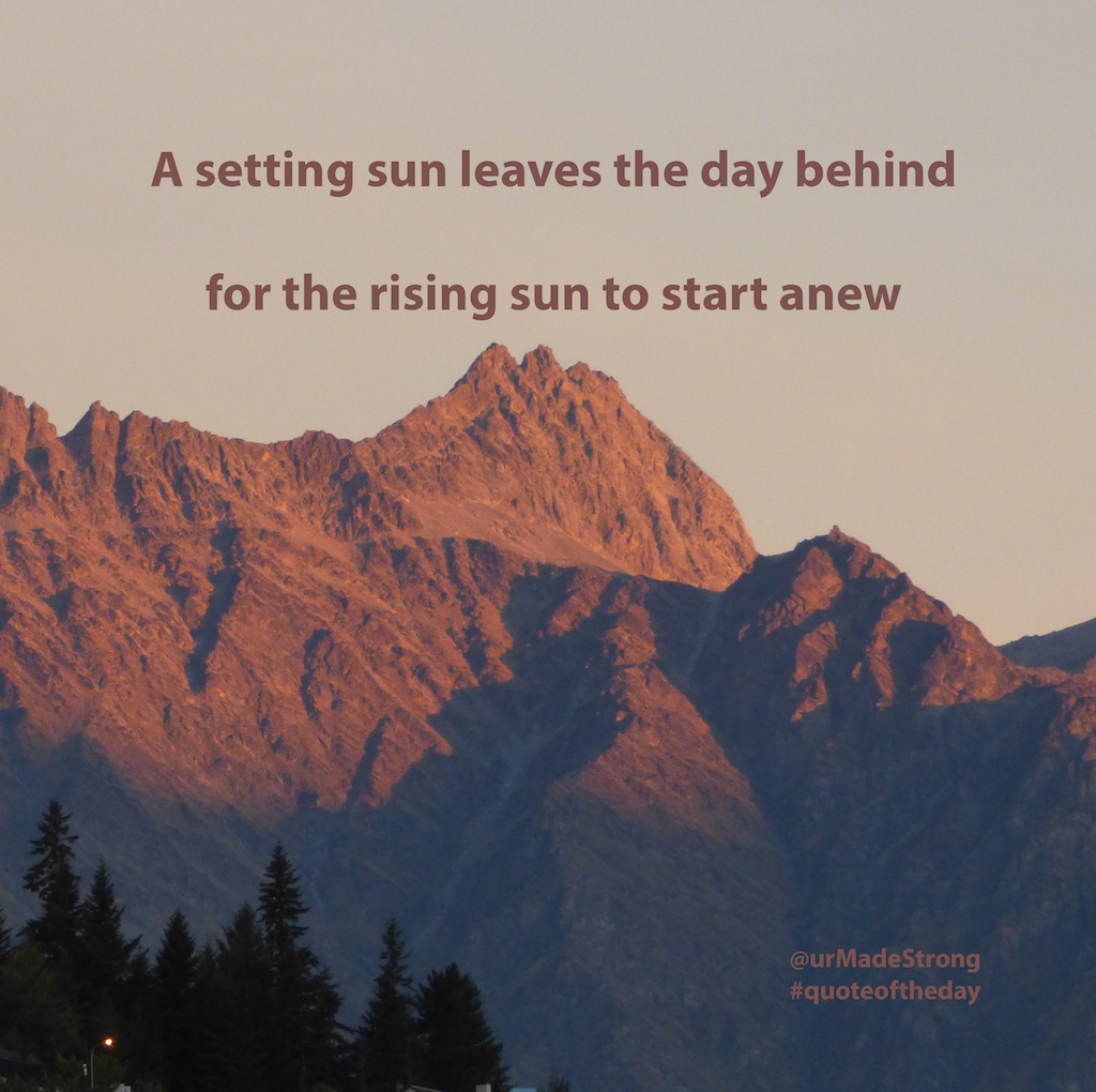 a setting sun leaves the day behind for the rising sun to start anew